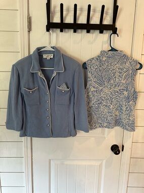St.john collection by Marie gray knit blazer and matching shell 14 see decrip